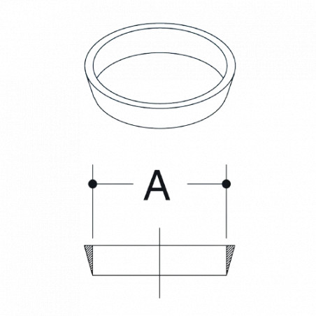 Konische Dichtung aus Polypropylen für Abflussdurchmesser 50 mm