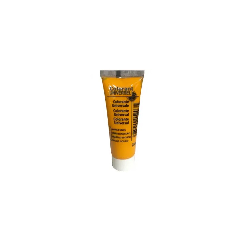 Colorant universel, tube de 25ml, jaune foncé. 