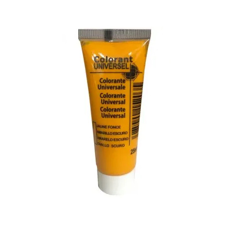 Colorant universel, tube de 25ml, jaune foncé. 