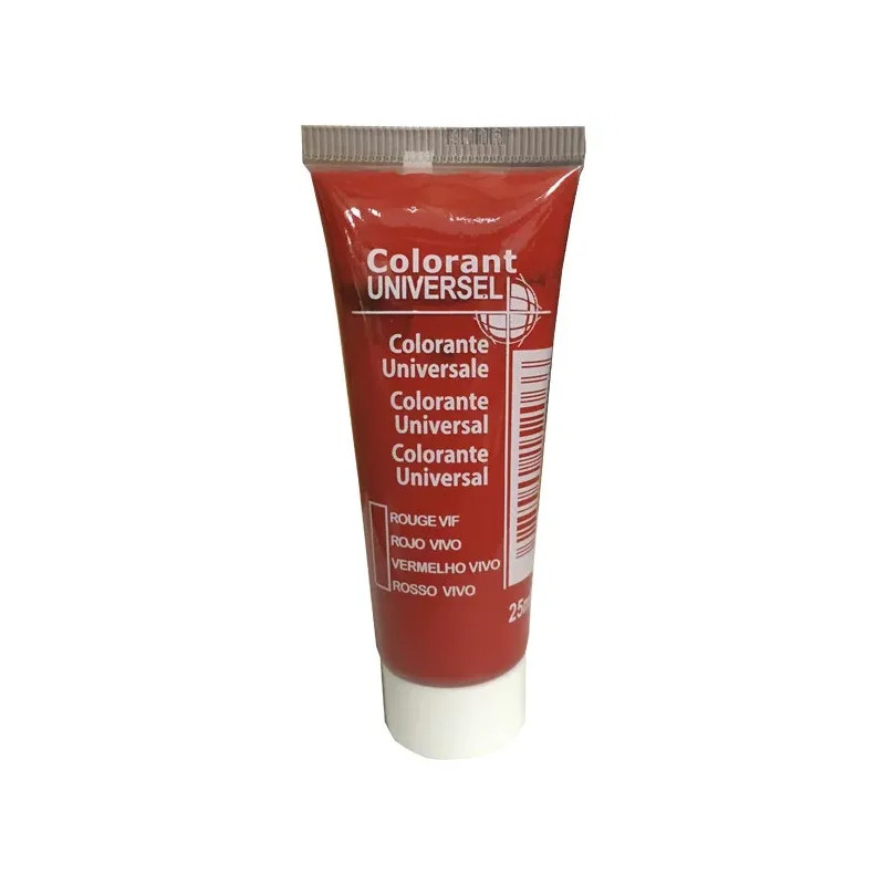 Colorant universel, tube de 25ml, rouge vif.