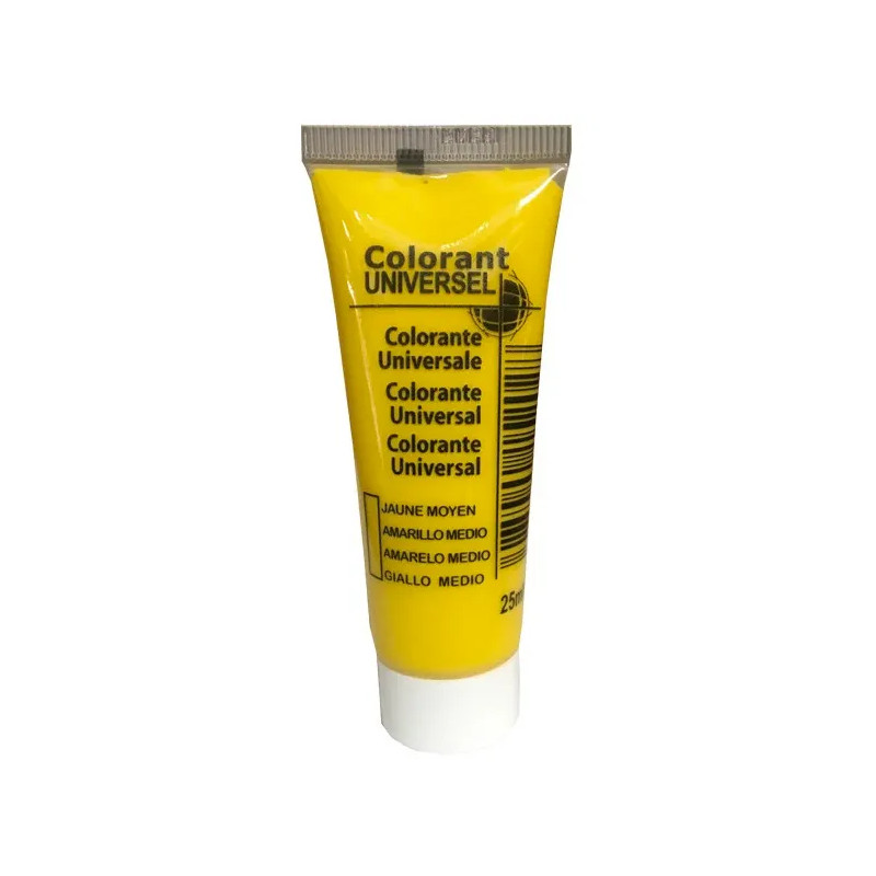 Colorant universel, tube de 25ml, jaune moyen.