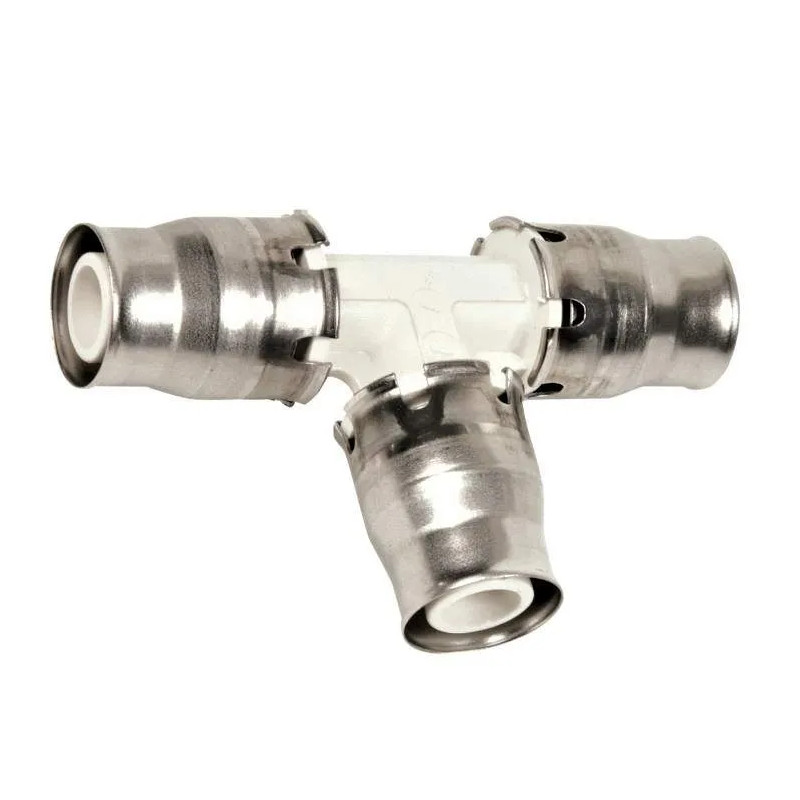 Tool-free tectite fitting, 16 mm equal multi-layer tee for clips