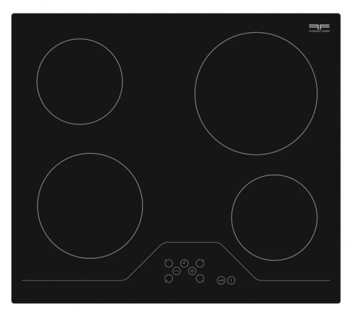 4-zone  cerami hob with touch-sensitive controls, black.