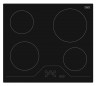 4-zone  cerami hob with touch-sensitive controls, black.