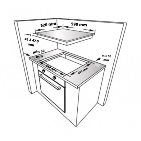 Piano cottura  in vetroceramica a 4 zone con comandi sensibili al tocco, nero.