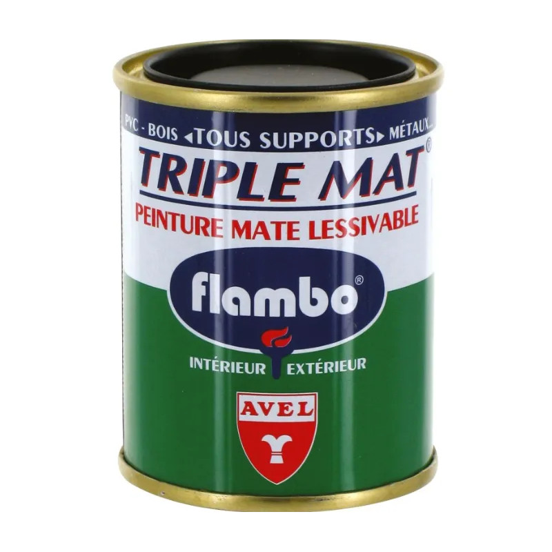 Triple mat peinture Flambo Glycéro 100ml noir.