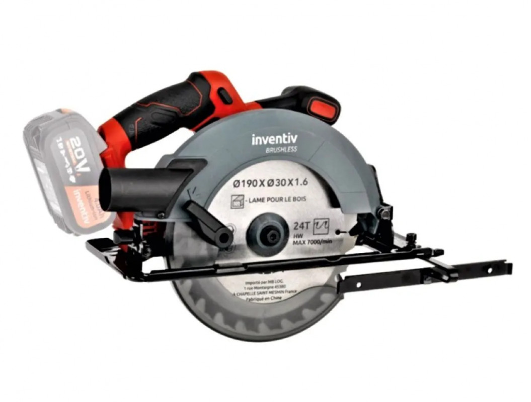 Cordless circular saw 20V, 190 mm, 5800 rpm