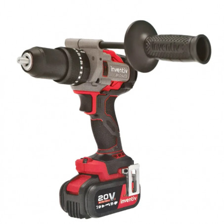 20V, 140 NM hammer drill, 2 x 4Ah batteries, charger and handle