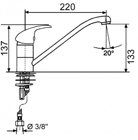 Kitchen faucet with old copper mobile spout