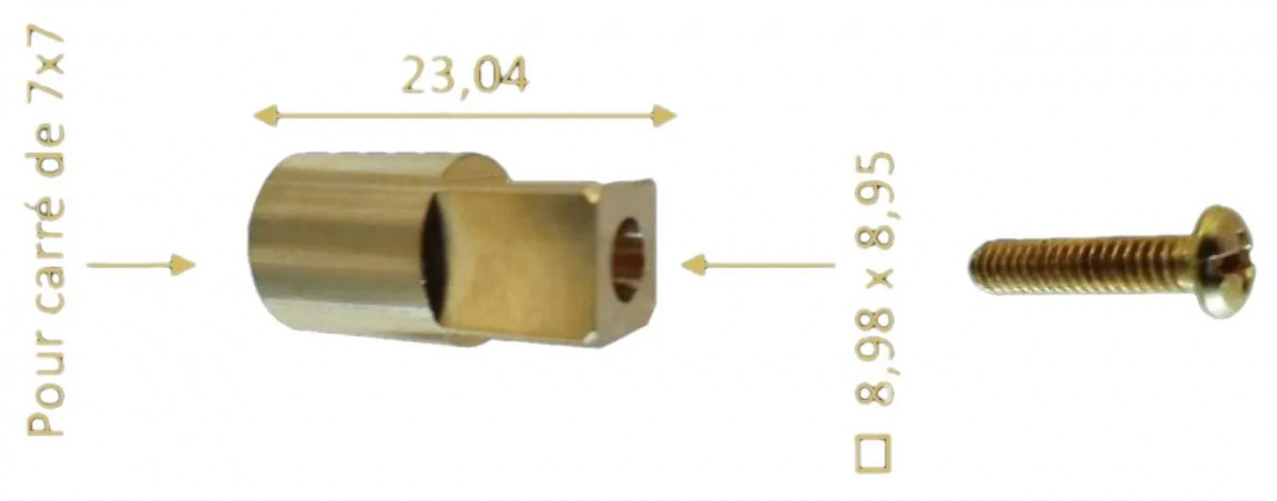 Insert carré avec vis pour cartouche inverseur 53CC956DEV35