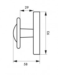 Griff, rustikaler Fensterknopf, quadratisch 7mm, schwarz