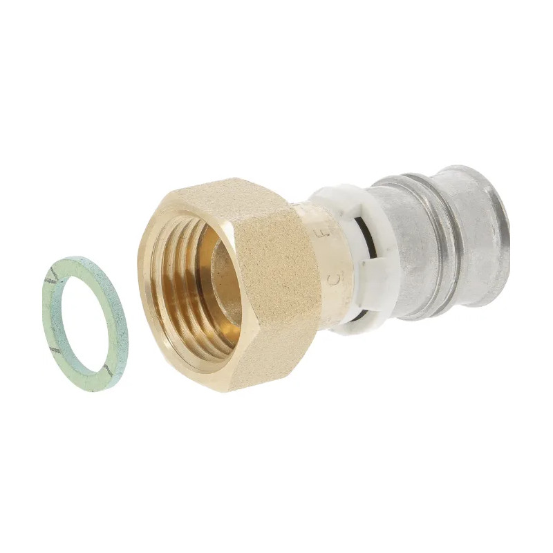 Brass multi-layer female swivel nut 20x27, diameter 26mm. 