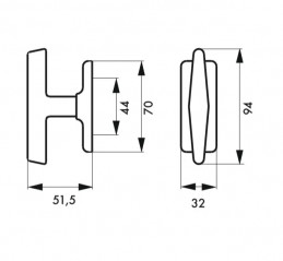 Handle, Selene window knob, satin nickel-plated