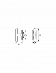 Griff, quadratischer Fensterknopf 7mm, verchromte Legierung