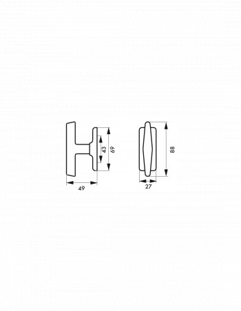 Griff, quadratischer Fensterknopf 7mm, verchromte Legierung