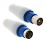 2 TV-Stecker, 1 Stecker und 1 Buchse, gerader Ausgang, Durchmesser 9.52mm.