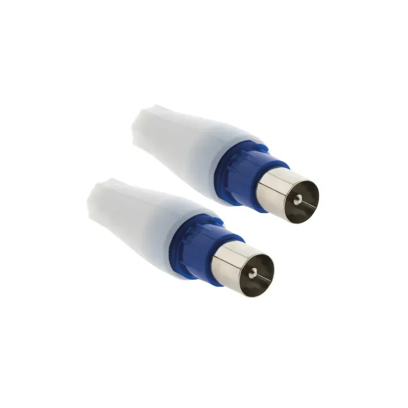 2 male TV plugs, straight outlet, diameter 9.52mm.