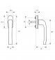 Maniglia per finestra, maniglia a leva con chiave, intagli a 90° con vite nascosta, bianco