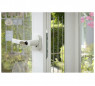 Window handle, lever handle with key, 90° notches with concealed screw, white