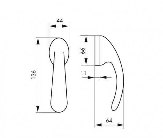 Manilla de ventana, manilla Gran prix con tornillo oculto, aluminio cromado pulido