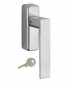 Window handle, Fifty lever handle with key and concealed screw, polished chrome alloy