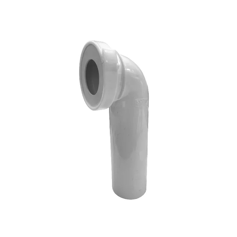 Pipe WC coudée 90 degré mâle diamètre 100 pour bâti-support avec serre joint