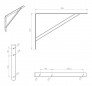 Bracket, reinforced angle for heavy loads in epoxy steel 395 x 270 mm, white