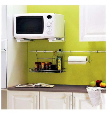 Soporte de pared para horno microondas, soporte angular 220x460 mm, 2 piezas