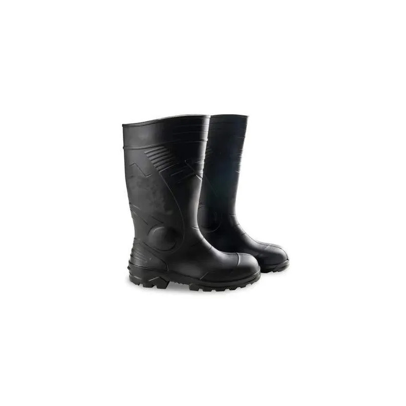 Safety boots, black, PVC-coated canvas, size 42.