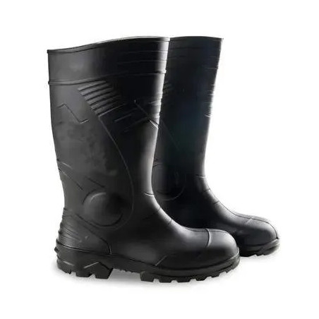 Safety boots, black, PVC-coated canvas, size 42.