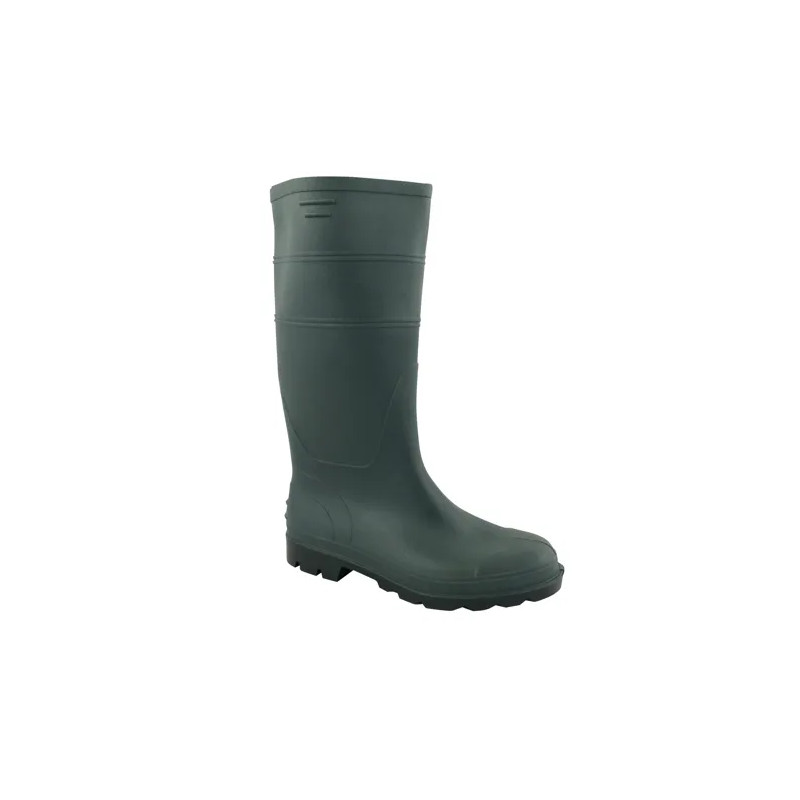 Green PVC-coated canvas boots, non-safety, size 43.