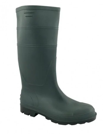 Botte en toile enduite PVC vert, sans sécurité, taille 43.