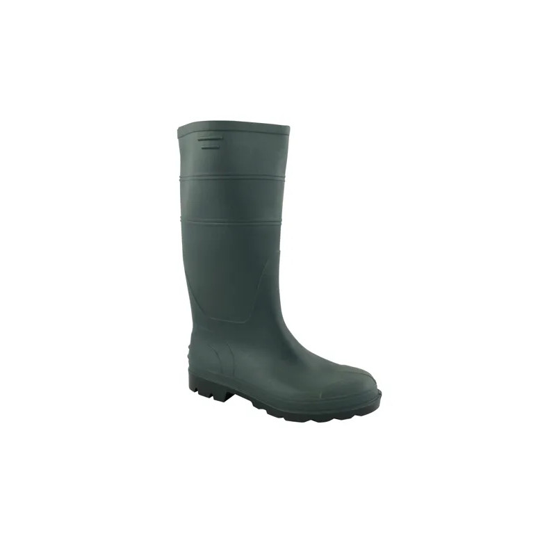 Green PVC-coated canvas boots, non-safety, size 44.