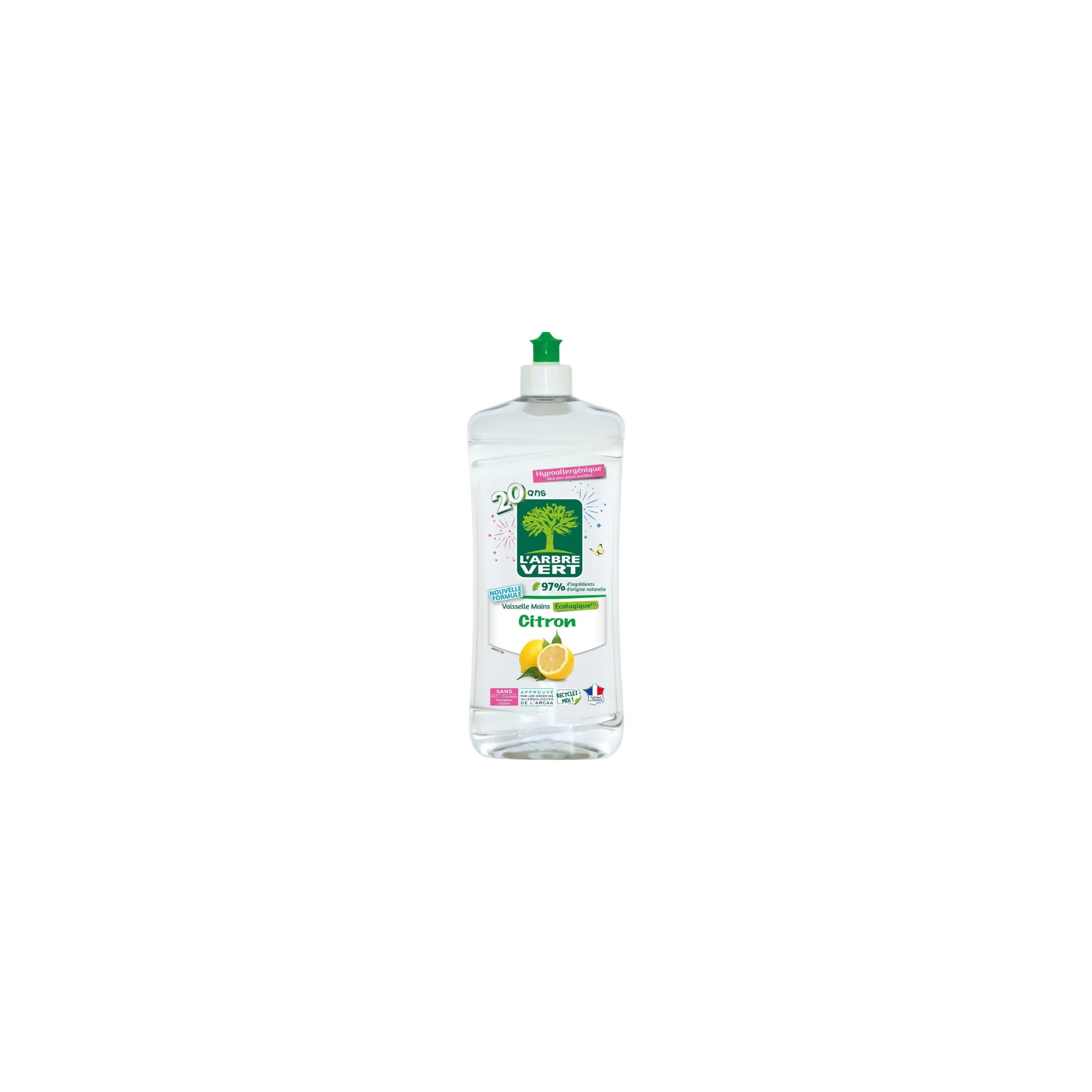 Handgeschöpftes Geschirr Ecolabel Zitrone 750mL, Grüner Baum Wohlbefinden. 