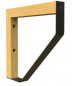 MIX P screw-on angle bracket in raw beech/black steel, 202x202mm.