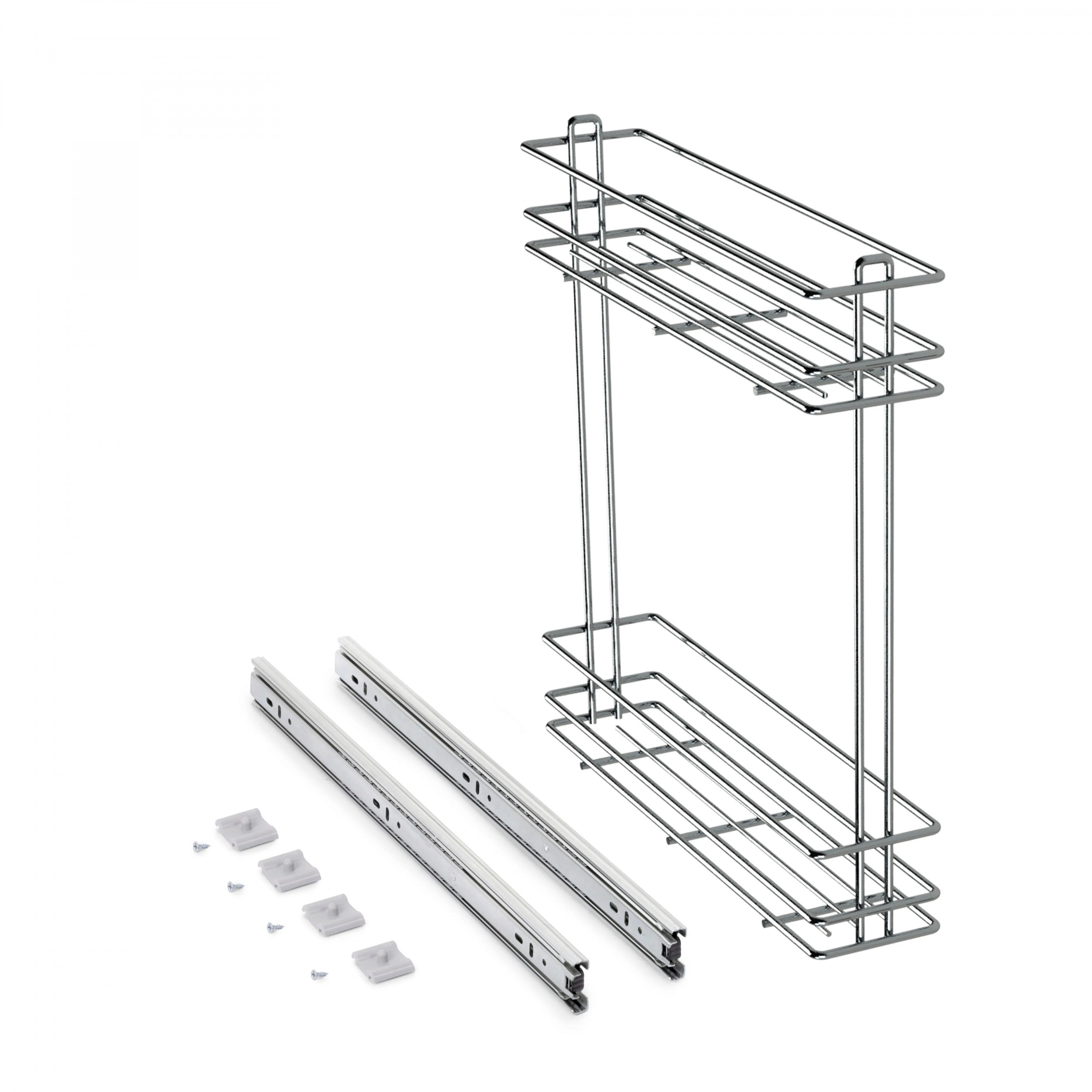 Porte-bouteilles extractible SupraMax, module 150 mm, amortie, acier chromé