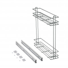 PORTE-BOUTEILLE EXTRACTIBLE MODULE 115MM AMORTIE ACIER CHROME