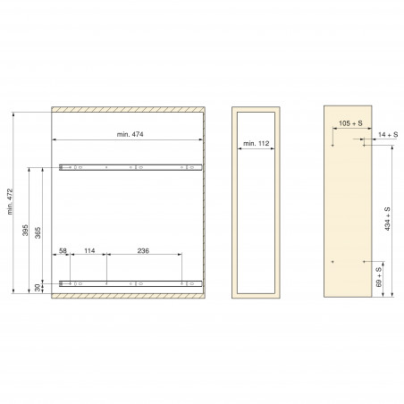 PORTE-BOUTEILLE EXTRACTIBLE MODULE 115MM AMORTIE ACIER CHROME