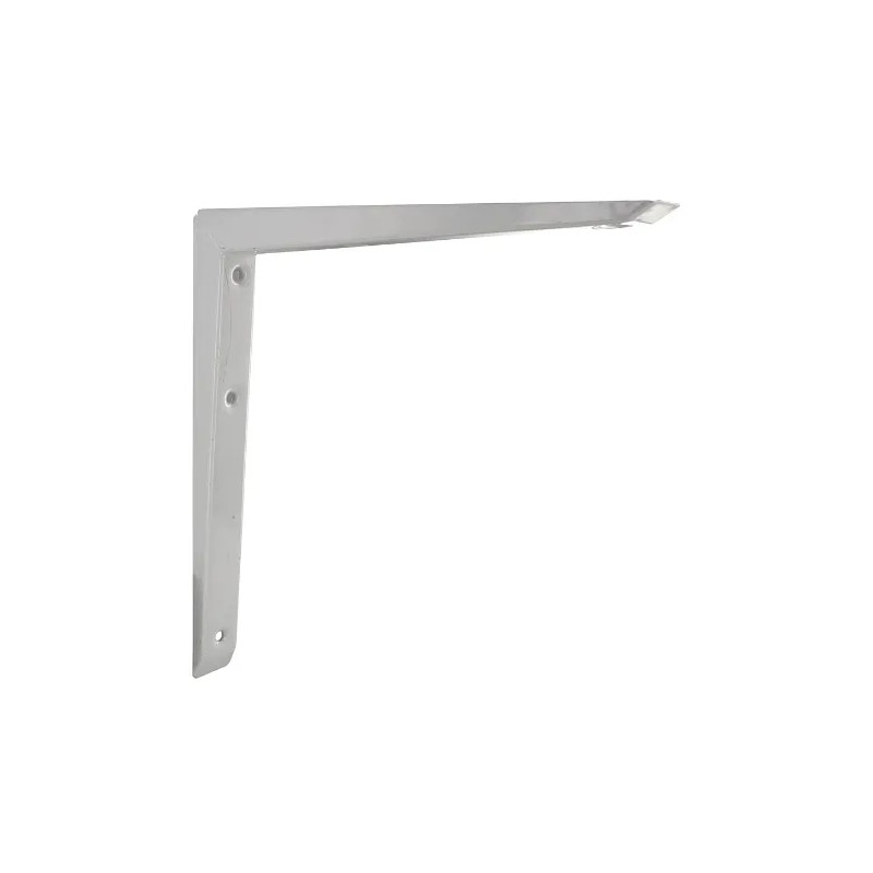 Square bracket in steel and white epoxy, 300x300mm.