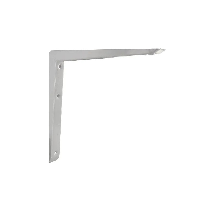 Square bracket in steel and white epoxy, 350x350mm.