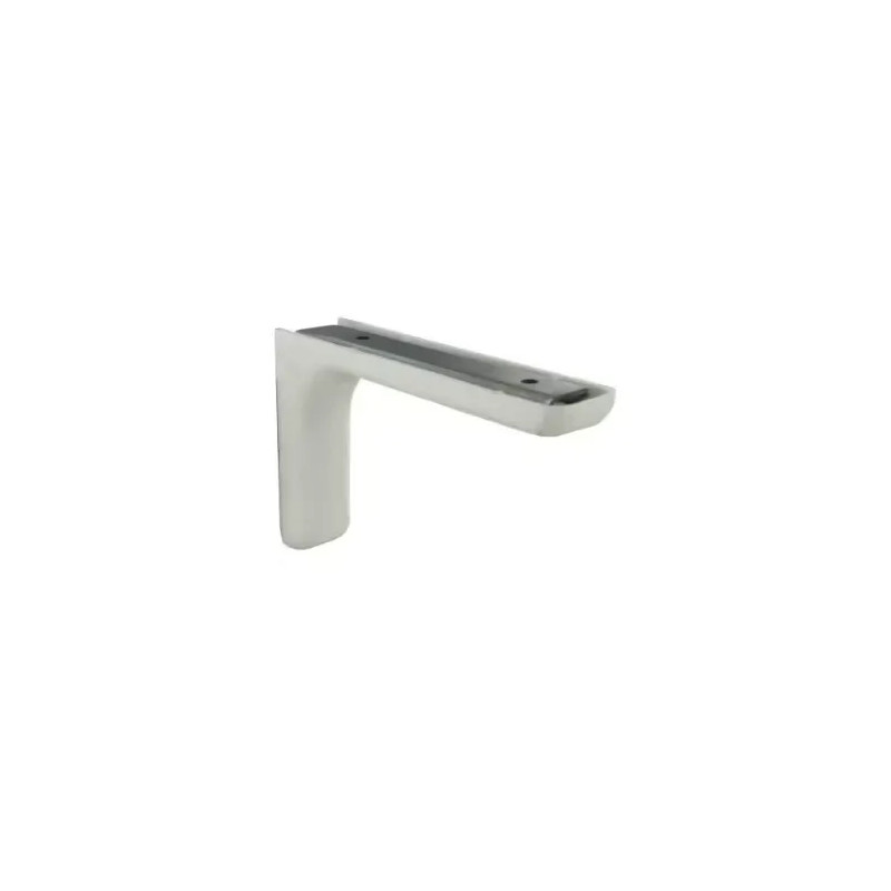 Leonard steel and white plastic angle bracket, 80x117mm.