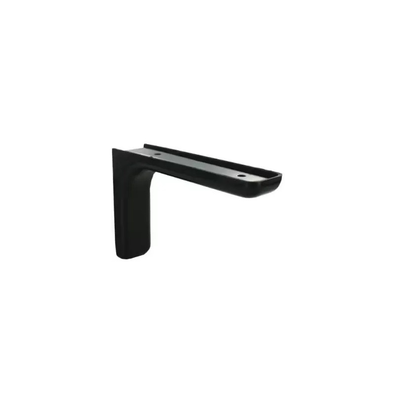 Leonard steel and black plastic angle bracket, 80x117mm.