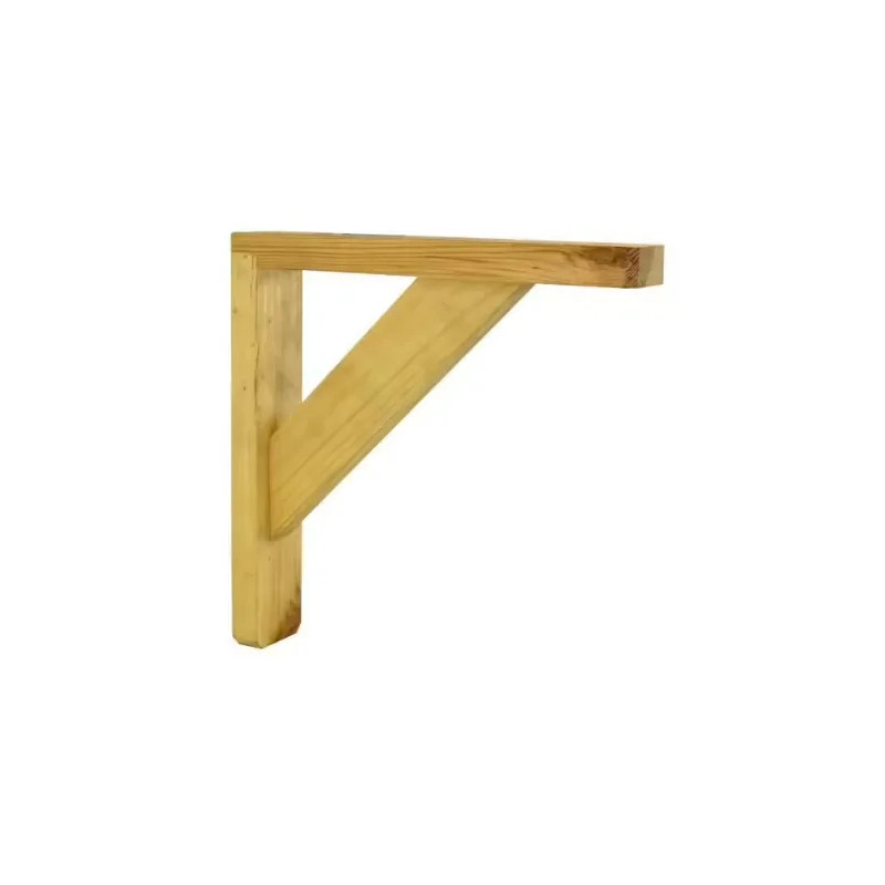 Screw-on angle bracket in natural pine 190x190mm.