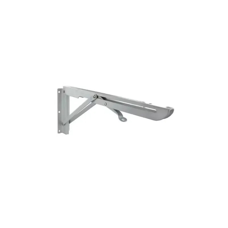 Self-locking folding angle bracket, H.130xW.300mm in white steel.