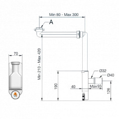 Siphon gain de place avec tubulures pour lavabo