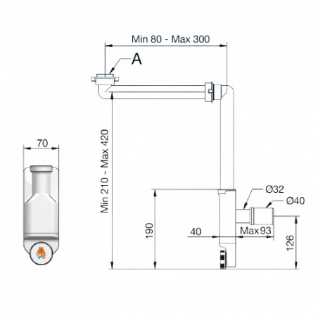 SIPHON LAVABO GAIN DE PLACE  - LIRA