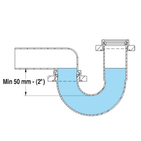 SIPHON LAVABO GAIN DE PLACE  - LIRA