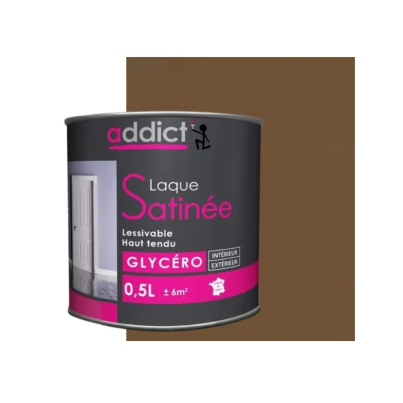 Peinture laqué glycéro déco tous supports, ton bois satinée , 0.5 litre