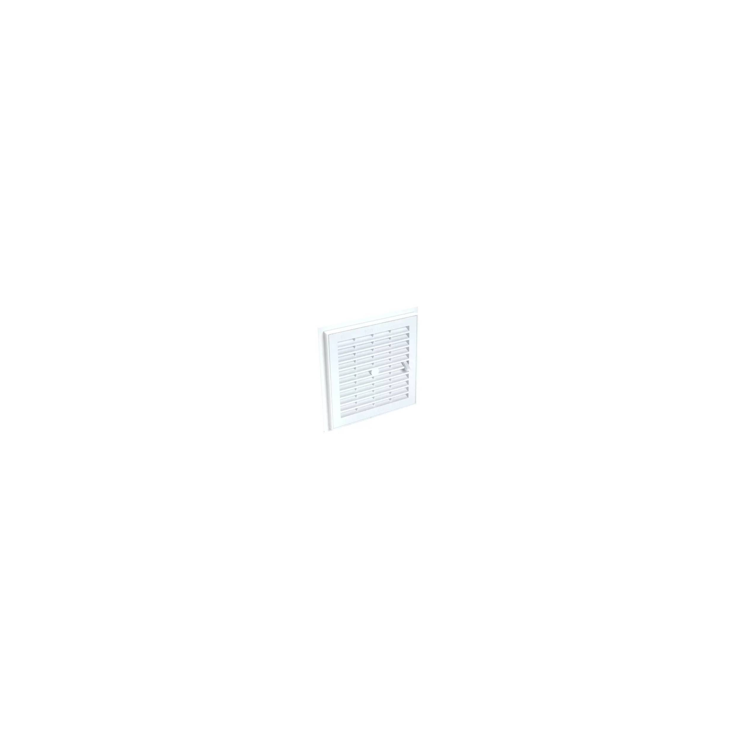 Grille de ventilation PVC à sceller démontable et à fermeture carrée 176x176 mm, blanche