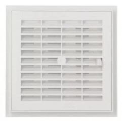 Griglia di ventilazione quadrata in PVC per la sigillatura, rimovibile, con chiusura 176x176 mm, bianca